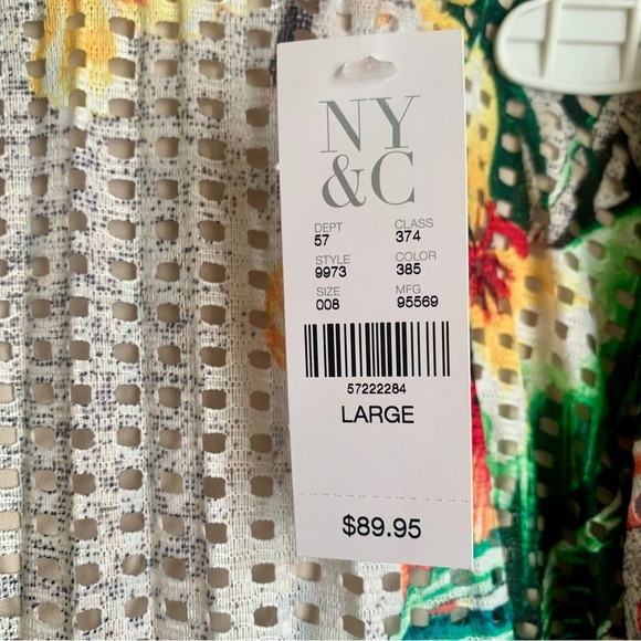 New York and Company 7th Avenue tropical floral & Zebra Print Midi Skirt LG NWT - Picture 5 of 9